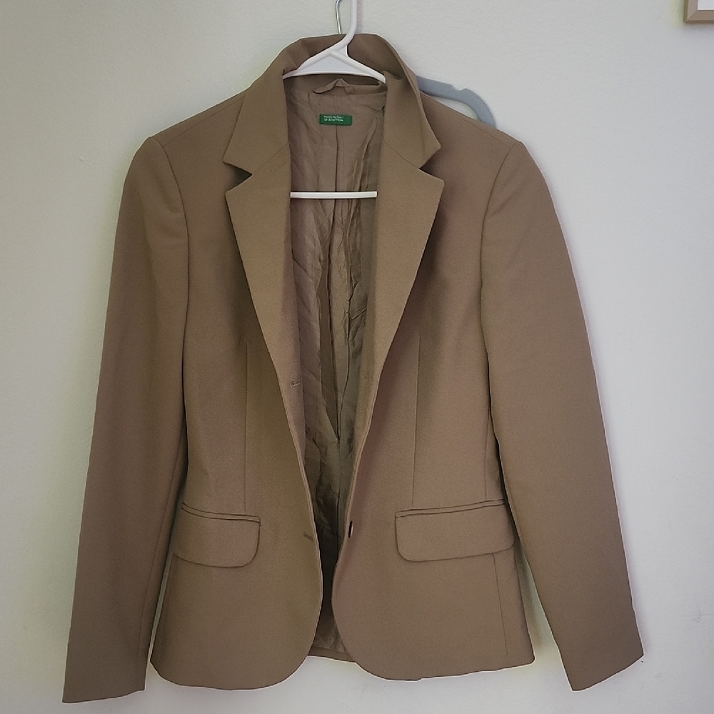 United Colors Of Benetton Tan Women's Suit Jacket